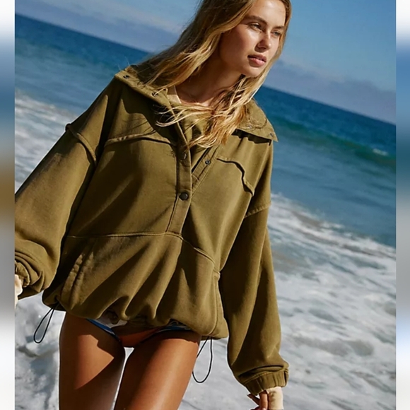 NWOT Free People Movement Stash It Sweat Pullover in Olive Size XS  $128 - Picture 1 of 7